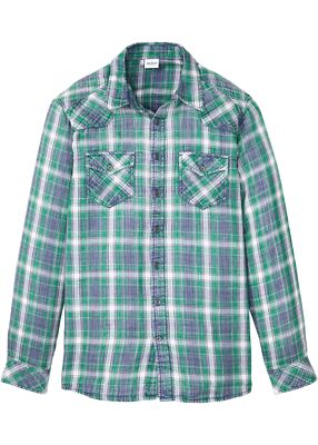 Langarmhemd Regular Fit Gr. 39/40 (M) Indigo Grün Herren Langarm-Hemd Neu*