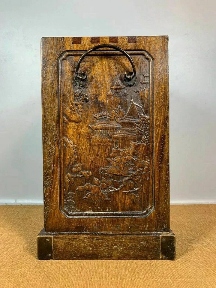 Exquisitos cofres chinos de palo de rosa natural tallados a mano 22306 Foto 3 de 4