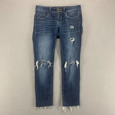 Vigoss Jeans Womens 30 Blue Distressed Tapered Denim Medium Wash 30x26