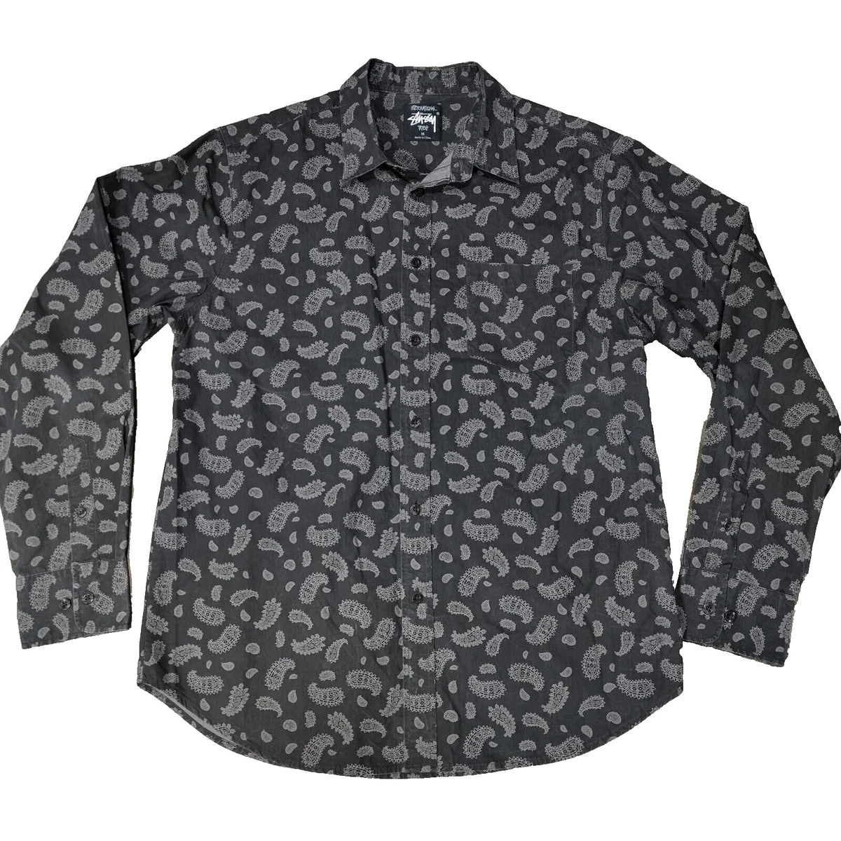 Stussy Paisley Button-Up Casual Button-Down Shirts for Men for