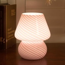 Small Mushroom Lamp - 7.5"H Bedside Table Lamp with 3 Temperature LED Bulb USB