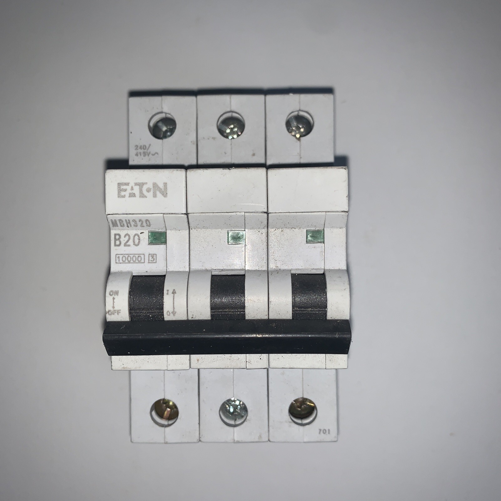 Eaton MEM MCB 20 Amp TP 3 Phase Type B 20A B20 Memshield 2 MBH320 VAT REG'D