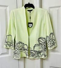 Ming Wang Women's 3/4 Sleeve Jacket, Size-M