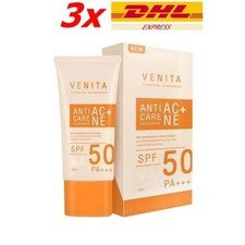 3x Venita Anti-Acne Care Sunscreen SPF50/PA  facial sun protection 30 ml