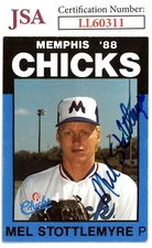 Mel Stottlemyre signed 1988 Best Cards Rookie On Card Auto #1- JSA #LL60311