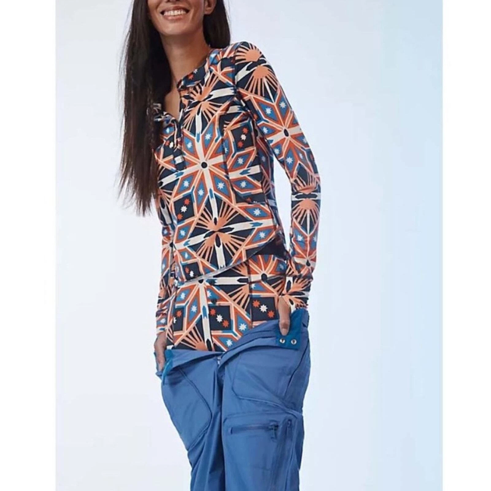 free-people-movement fireside printed long sleeve layer ski shirt