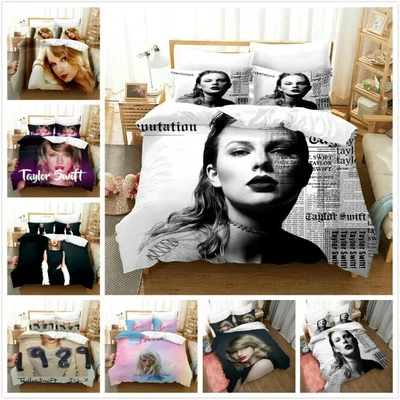 Taylor Swift Bedding Set Soft Doona Quilt Duvet Cover Bedroom Decor Gift S/D UK