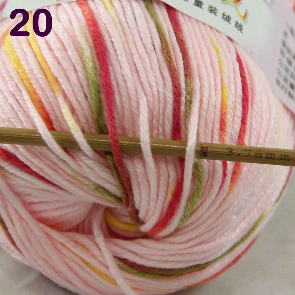 NUEVO 8Bolas X50g Delgado Niños Cachemira Seda Terciopelo Dedo Prendas de Punto Bufanda Hilo 20 Foto 2 de 3