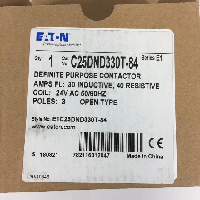 Eaton C25DND330 Definite Purpose Contactor C25DND330T-84