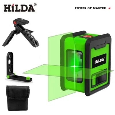 HILDA Laser Level Green, Rotatable 360 Degree Cross Line Self Levelling Laser