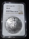2019 American Silver Eagle NGC GRADED MS 69 Brown Label