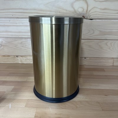 Stainless Steel Gold Trash can with Flipping Lid 2.4gallon Fingerprint-Proof
