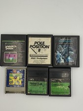 Vintage Atari Game Lot Asteroids Pole Position II Bug Hunt HES Untested C64games image