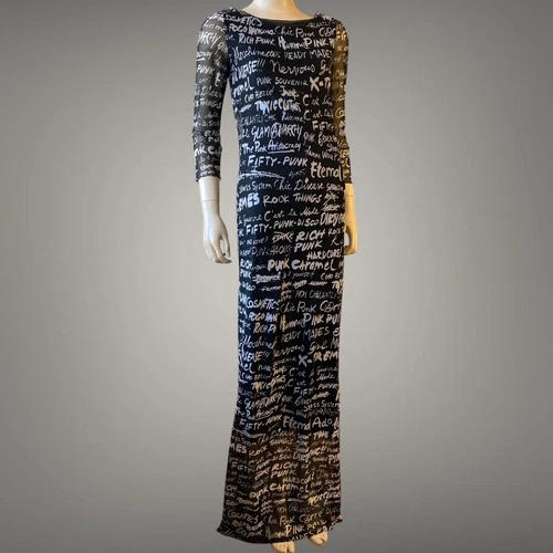 Maxi abito lungo Moschino economico e chic SS 2001 Y2K VINTAGE maglia sera taglia 40it S