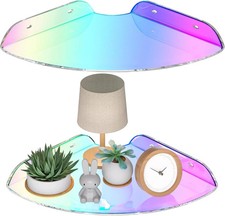 7x7 Inch Corner Shelf Wall Mount Set of 2, Iridescent Inch,