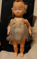 Vintage Miniature Celluloid Doll Baby Doll Made in Italy 3"