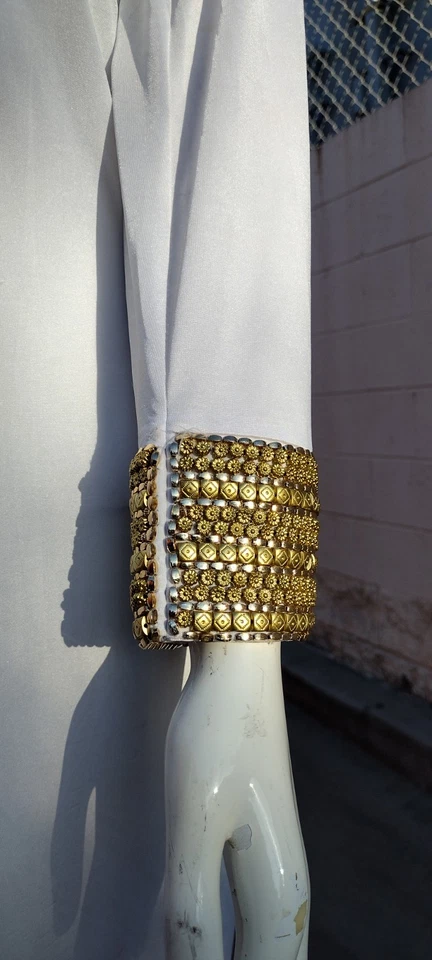 Diosa Bombshell Cosplay Egipto Manga Larga Sirena Cleopatra Vestido Metales Dorados M Foto 3 de 4