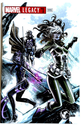 MARVEL LEGACY 1 MARCO CHECCHETTO EXCLUSIVE ROGUE GAMBIT PSYLOCKE VARIANT 2017 NM