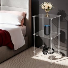 Acrylic Record Player Stand, 3-Tier Clear Turntable Table 15.75x11.81x30.71in