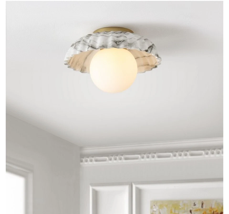 Lámpara de techo de montaje empotrado de vidrio Josh & Main Safavieh Grima Irene Foto 2 de 4