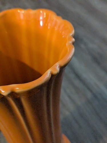 Fiesta Orange Flared Flower Vase 9.5" Fiestaware Homer Laughlin - Picture 4 of 18