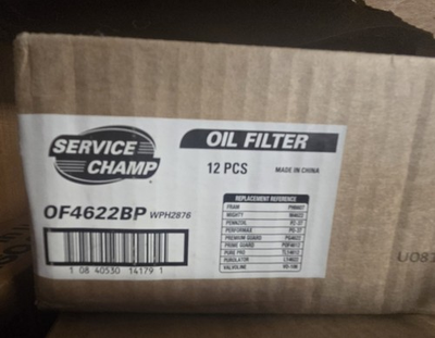 #ad ENGINE OIL FILTER SERVICE CHAMP OF4622BP BOX OF 12 PCS $30.00