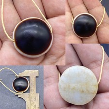 Magic Power vecchia agata tibetana *occhio di capra* amuleto tondo perlina Dzi