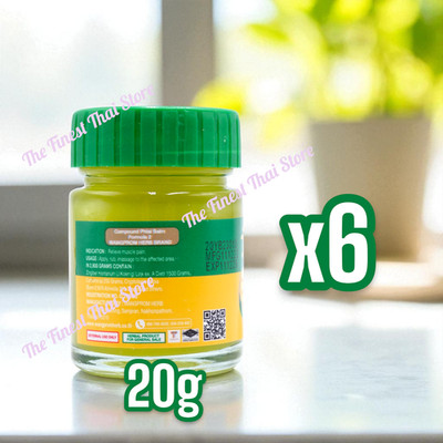 Herbal Balm Yellow Massage Balm by Wang Prom Herb Small Glass bottle 20g x 6