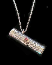 Beautiful Kaleidoscope Necklace with Red Jewel by Kevin & Deborah Healy