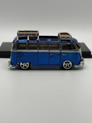 Hot wheels 67 Volkswagen Samba Bus Loose Custom Spectra Flame Blue READ 