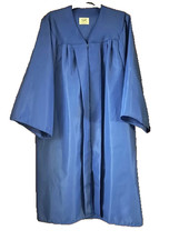 Jostens Matte Royal Blue High School College University Graduation Gown Sz 48