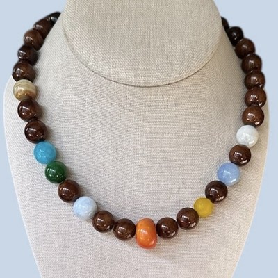Brownstone Strand gumball gemstone necklace- handmade inCharleston, SC