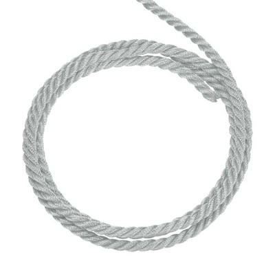 Twisted Cord Trim, 11 Yard 4mm 3-Ply Twine Braided Rope Thread, Silver Grey