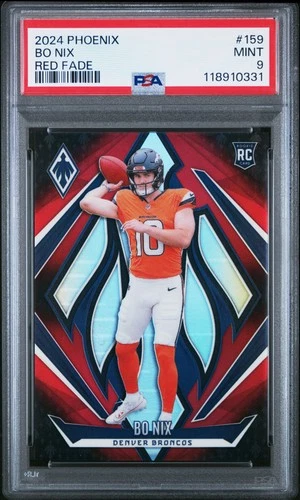 2024 PANINI PHOENIX RED FADE #159 BO NIX ROOKIE RC 16/299 PSA 9