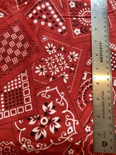 Red Black White Bandana Print Cotton Fabric 3Y x 44" Width