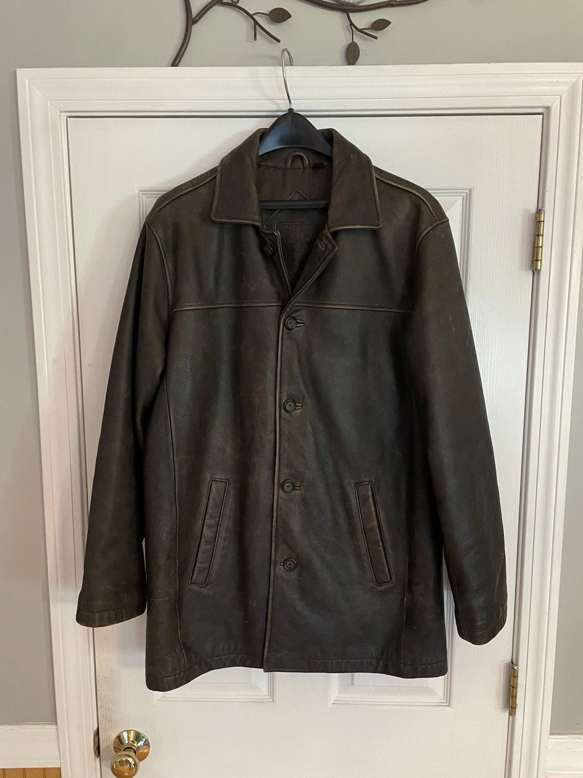 DEAN WINCHESTER SUPERNATURAL BROWN CAR COAT DISTRESSED MEDIUM ROUNDTREE & YORKE image 2