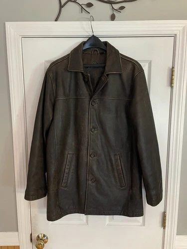 DEAN WINCHESTER SUPERNATURAL BROWN CAR COAT DISTRESSED MEDIUM ROUNDTREE & YORKE image 2