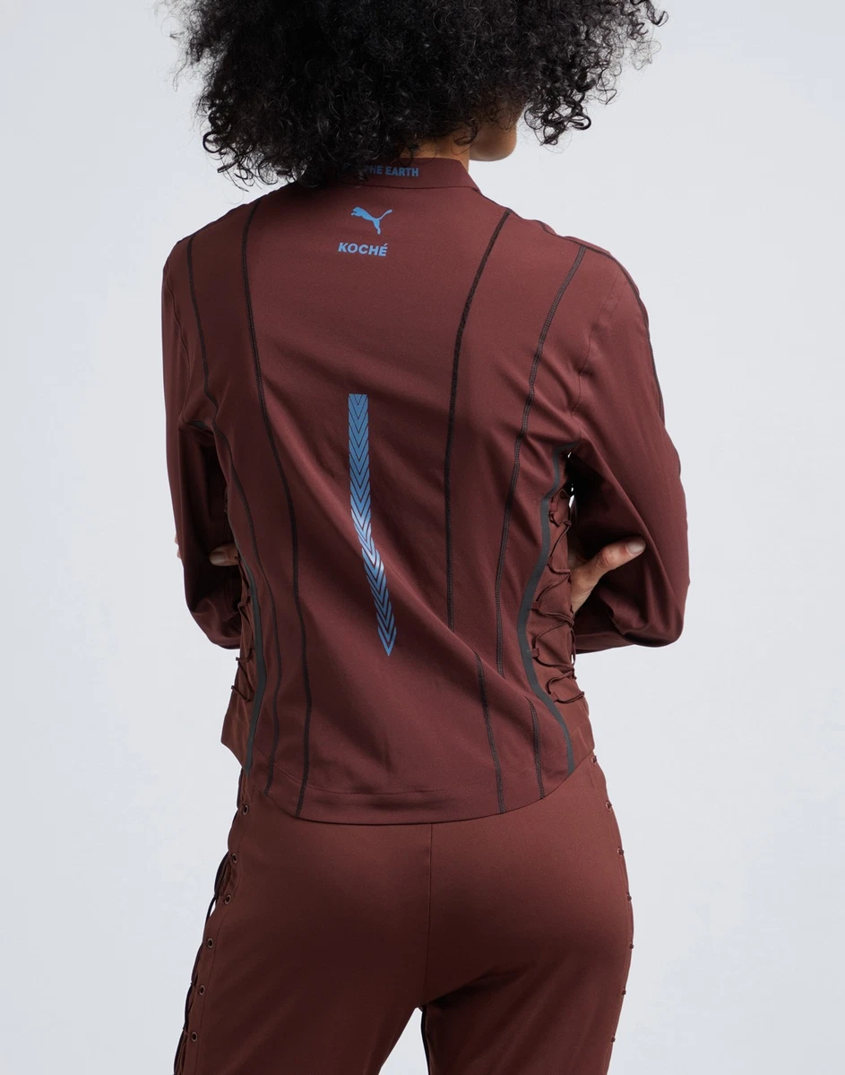 RRP €300 PUMA x KOCHE Techno Fabric Jacket Size L Brown Lightweight