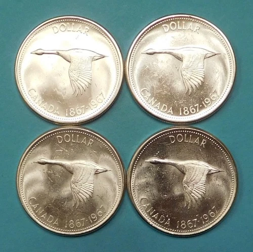 one 1967 Canada Silver Dollar - each one has 60% of a pure oz of silver