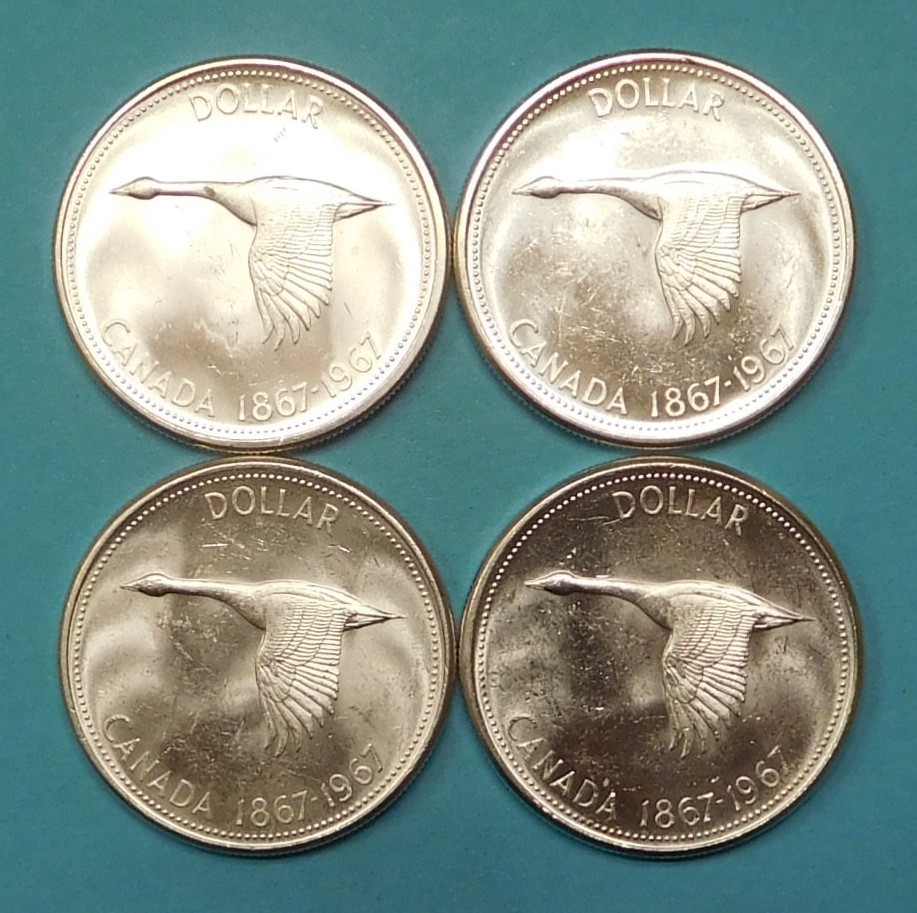 one 1967 Canada Silver Dollar - each one has 60% of a pure oz of silver