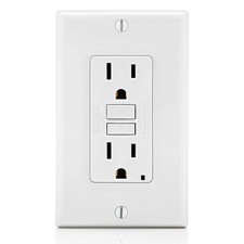 Leviton Slim GFCI Outlet Non Tamper Resistant 15 Amp GFNT1 W White HF rated