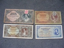 B421 Hungary Banknotes 1945 x 4 as pictured vg - f FREE POSTAGE