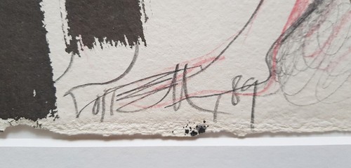 Wolf Vostell "Maya II", 1989. Zeichnung mit Beton. UNIKAT. Signiert. - Bild 2 von 2