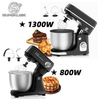 SUPERLEX Electric Food Stand Mixer w/ Beater Dough Hook & Whisk & Bowl 800/1300W