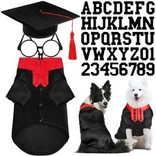 5 Pcs Dog Graduation Costume Set Include 2026 Pet Graduation Gown with Stole ...