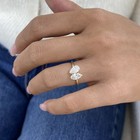 1.2ct Pear & Marquise Anniversary Ring Yellow Gold 14K Labcreated Diamond F/VS — photo 8