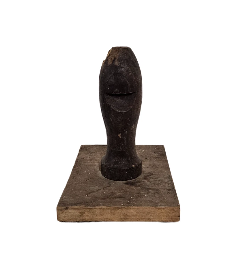 Vintage Primitive Wood Press, Book Binding, Block Printing Stamper - Image 2 of 4