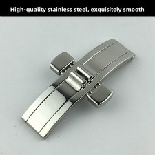 Fibbia per orologio in acciaio inox di qualità chiusura pieghevole a farfalla14-24 mm per Longines