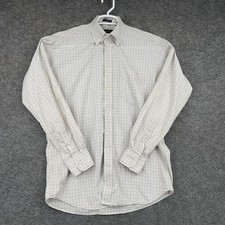 Chaps Ralph Lauren Button Down Shirt Mens 15.5 34/35 White Check Long Sleeve