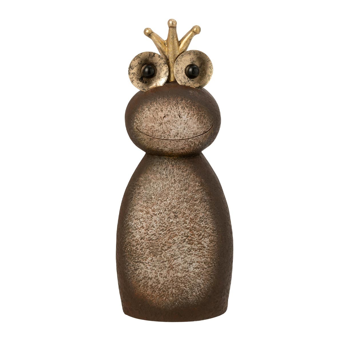 Statue grenouille couronne 60cm marron pour décorer un grand jardin zen
